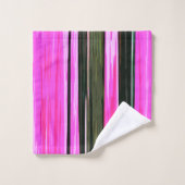 Abstracte roze en groene verticale strepen 704 bad handdoek (Wasdoekje)