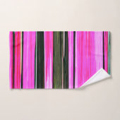 Abstracte roze en groene verticale strepen 704 bad handdoek (Handdoek)
