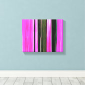 Abstracte roze en groene verticale strepen 704 canvas afdruk (Insitu (Houten vloer))