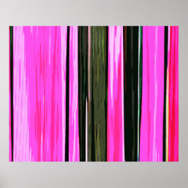 Abstracte roze en groene verticale strepen 704 poster