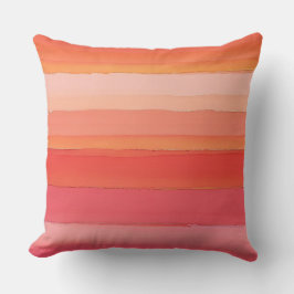 abstracte roze en oranje strepen kussen