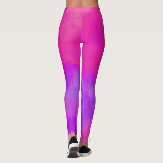 Abstracte roze en paarse leggings (Achterkant)