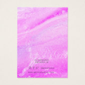 Abstracte roze en Paarse oorkoningskaart Visitekaartje (Achterkant)