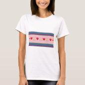 Abstracte Roze en Rode Harten T-shirt (Voorkant)
