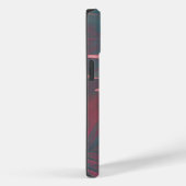 Abstracte roze en turkooizen veren monogram Case-Mate iPhone case (Achterkant / Rechts)