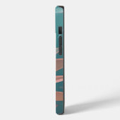 Abstracte roze en turkooizen veren monogram Case-Mate iPhone case (Achterkant / Links)