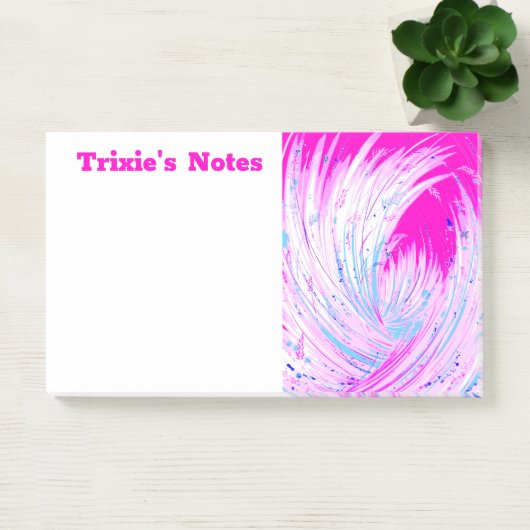 Abstracte roze en witte betoverde tuin post-it® notes (Kantoor)