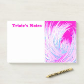 Abstracte roze en witte betoverde tuin post-it® notes (Op bureau)