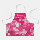 Abstracte roze en witte, gepersonaliseerde meisjes schort (Voorkant)