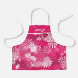 Abstracte roze en witte, gepersonaliseerde meisjes schort