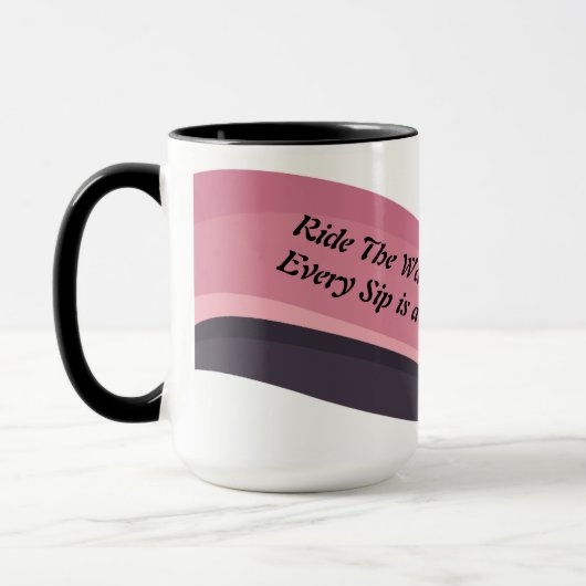 Abstracte Roze en Zwarte Golf Mok (Links)