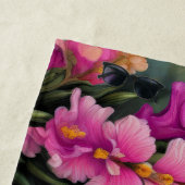 Abstracte roze Floral Strandlaken (In situ)