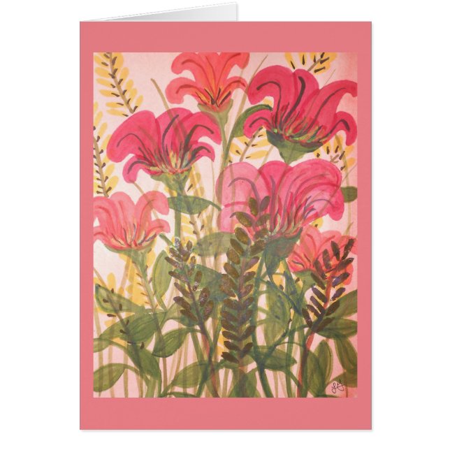 Abstracte roze florale waterverf (Voorkant)