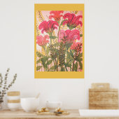 Abstracte roze florale waterverf poster (Keuken)