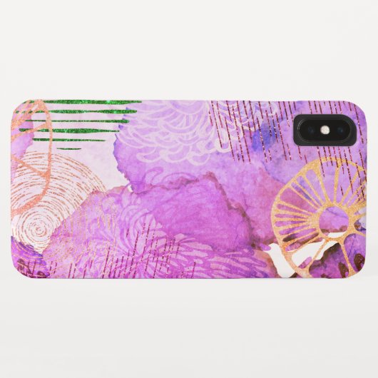 Abstracte roze Folie Flowers Case-Mate iPhone Case (Achterkant (horizontaal))