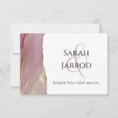 Abstracte roze foto bruiloft Hartelijk dank Bedankkaart (Voorkant)