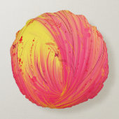 Abstracte roze geel betoverde tuin rond kussen (Achterkant)