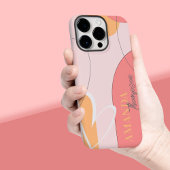 Abstracte roze gele lijnhartkunst Case-Mate iPhone case
