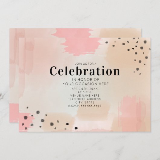 Abstracte roze generische feestviering kaart (Voorkant / Achterkant)