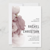 abstracte roze geode bruiloft kaart (Voorkant)