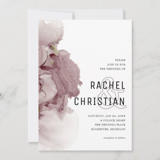 abstracte roze geode bruiloft kaart (Voorkant)