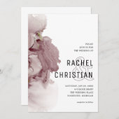 abstracte roze geode bruiloft kaart (Voorkant / Achterkant)