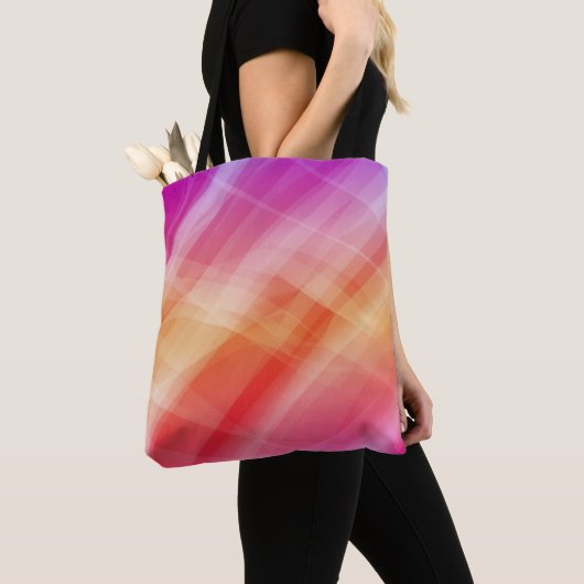 Abstracte roze geometrische achtergrond tote bag (Dichtbij)