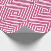 Abstracte roze geometrische golven cadeaupapier (Hoek)