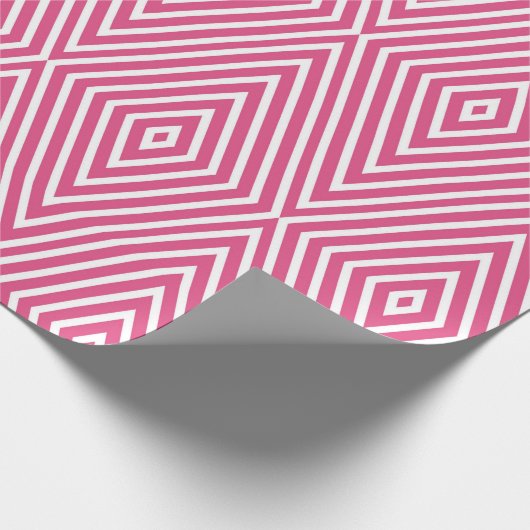 Abstracte roze geometrische golven cadeaupapier (Hoek)