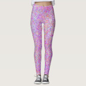 Abstracte roze geometrische patroonverfspatter leggings (Voorkant)