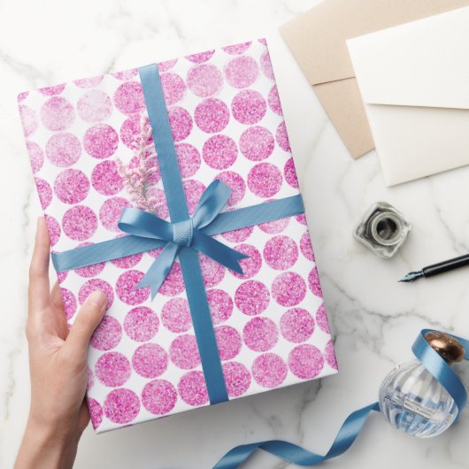 Abstracte roze glinsterende stippen cadeaupapier (Geschenken)