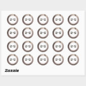 Abstracte Roze Goud Moderne Glam Make-up Ogen Ronde Sticker (Vel)