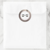 Abstracte Roze Goud Moderne Glam Make-up Ogen Ronde Sticker (Tas)