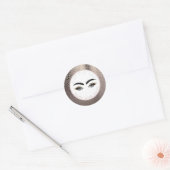 Abstracte Roze Goud Moderne Glam Make-up Ogen Ronde Sticker (Envelop)