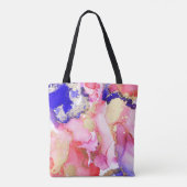 Abstracte Roze Gouden Alcoholinkt Art Aangepaste n Tote Bag (Achterkant)