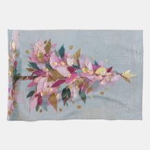 Abstracte roze & gouden impasto kerstboom