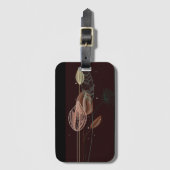 Abstracte roze & gouden tulpen minimalistische bot bagagelabel (Voorkant (verticaal))