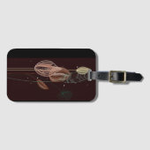 Abstracte roze & gouden tulpen minimalistische bot bagagelabel (Voorkant (horizontaal))