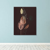 Abstracte roze & gouden tulpen minimalistische bot canvas afdruk (Insitu (Houten vloer))