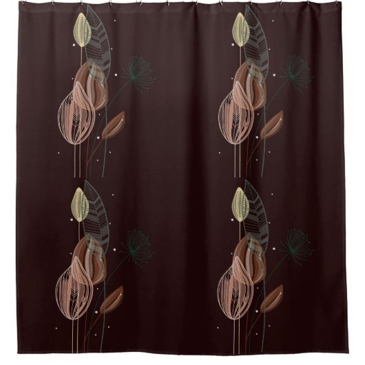 Abstracte roze & gouden tulpen minimalistische bot douchegordijn (Voorkant)