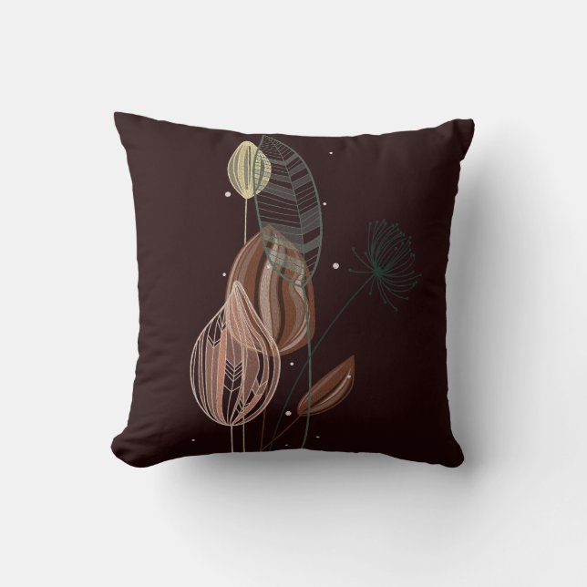 Abstracte roze & gouden tulpen minimalistische bot kussen (Voorkant)