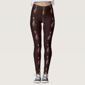 Abstracte roze & gouden tulpen minimalistische bot leggings (Voorkant)