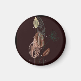 Abstracte roze & gouden tulpen minimalistische bot magneet