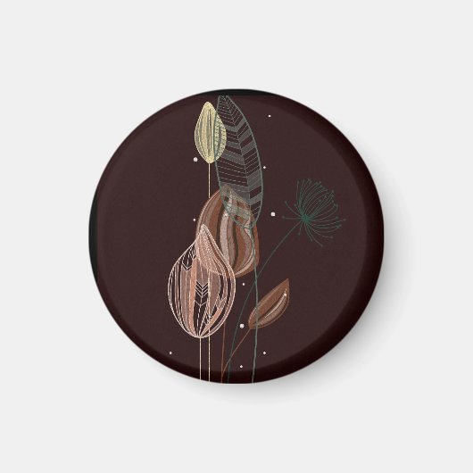 Abstracte roze & gouden tulpen minimalistische bot magneet (Voorkant)