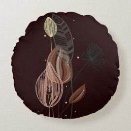 Abstracte roze & gouden tulpen minimalistische bot rond kussen