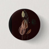 Abstracte roze & gouden tulpen minimalistische bot ronde button 3,2 cm (Voorkant)