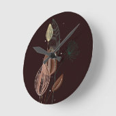 Abstracte roze & gouden tulpen minimalistische bot ronde klok (Hoek)