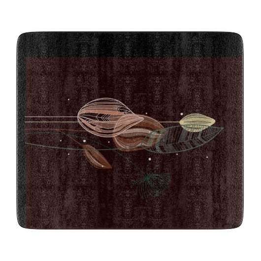 Abstracte roze & gouden tulpen minimalistische bot snijplank (Voorkant)