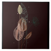 Abstracte roze & gouden tulpen minimalistische bot tegeltje (Voorkant)