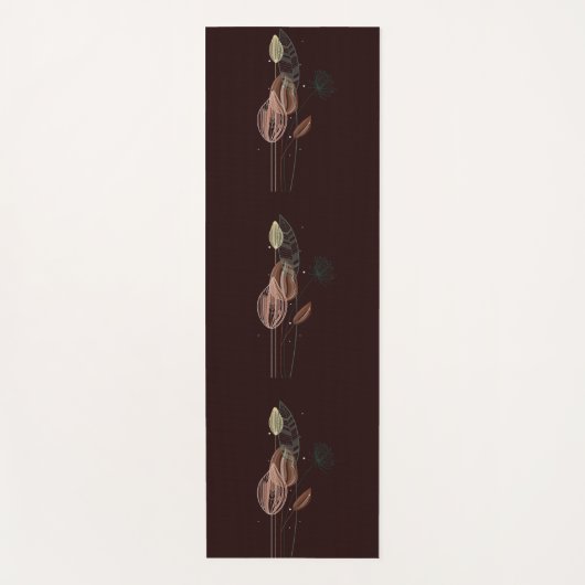 Abstracte roze & gouden tulpen minimalistische bot yogamat (Voorkant)